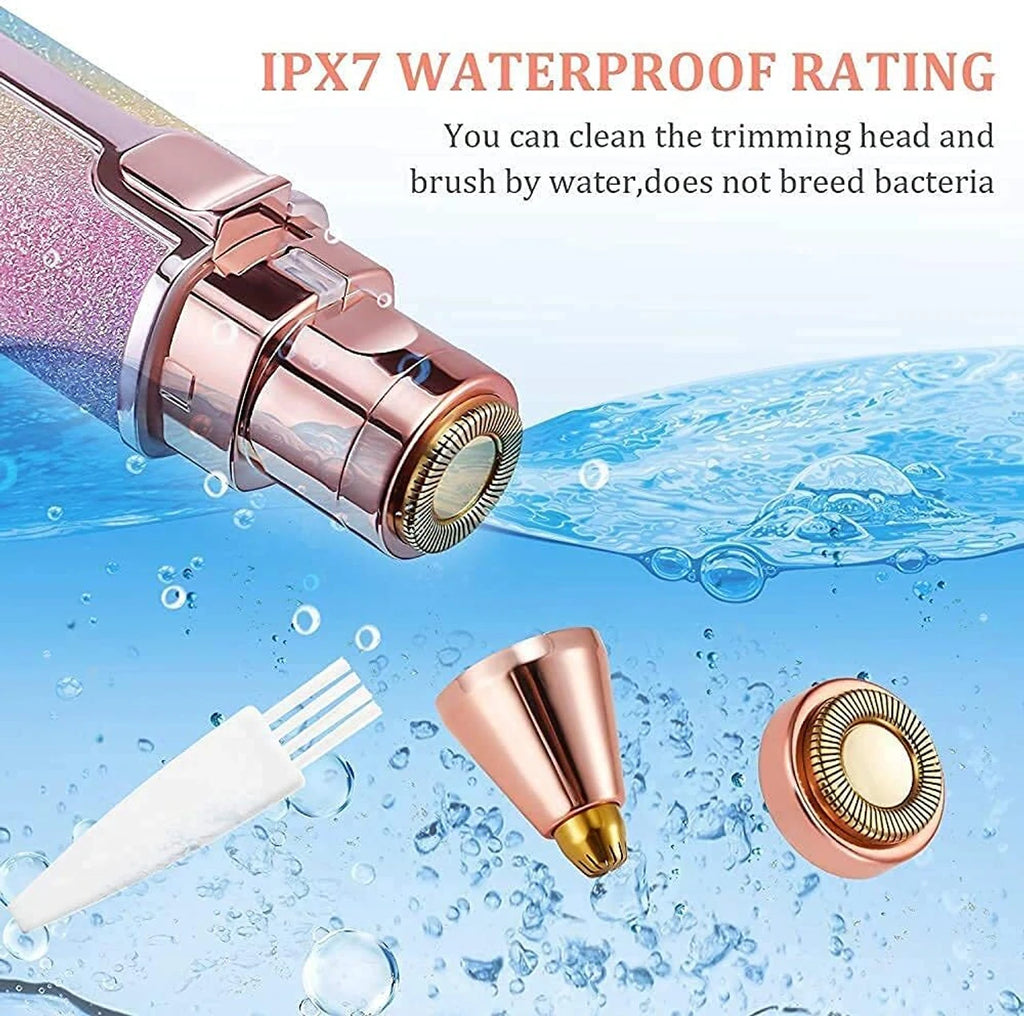 VTHIN BLAWLESS Rechargeable 2 in 1 Eyebrow Trimmer and Facial Hair remover Trimmer Shaver For Ladies Trimmer 70 min Runtime 1 Length Settings Cordless Epilator (Pink)