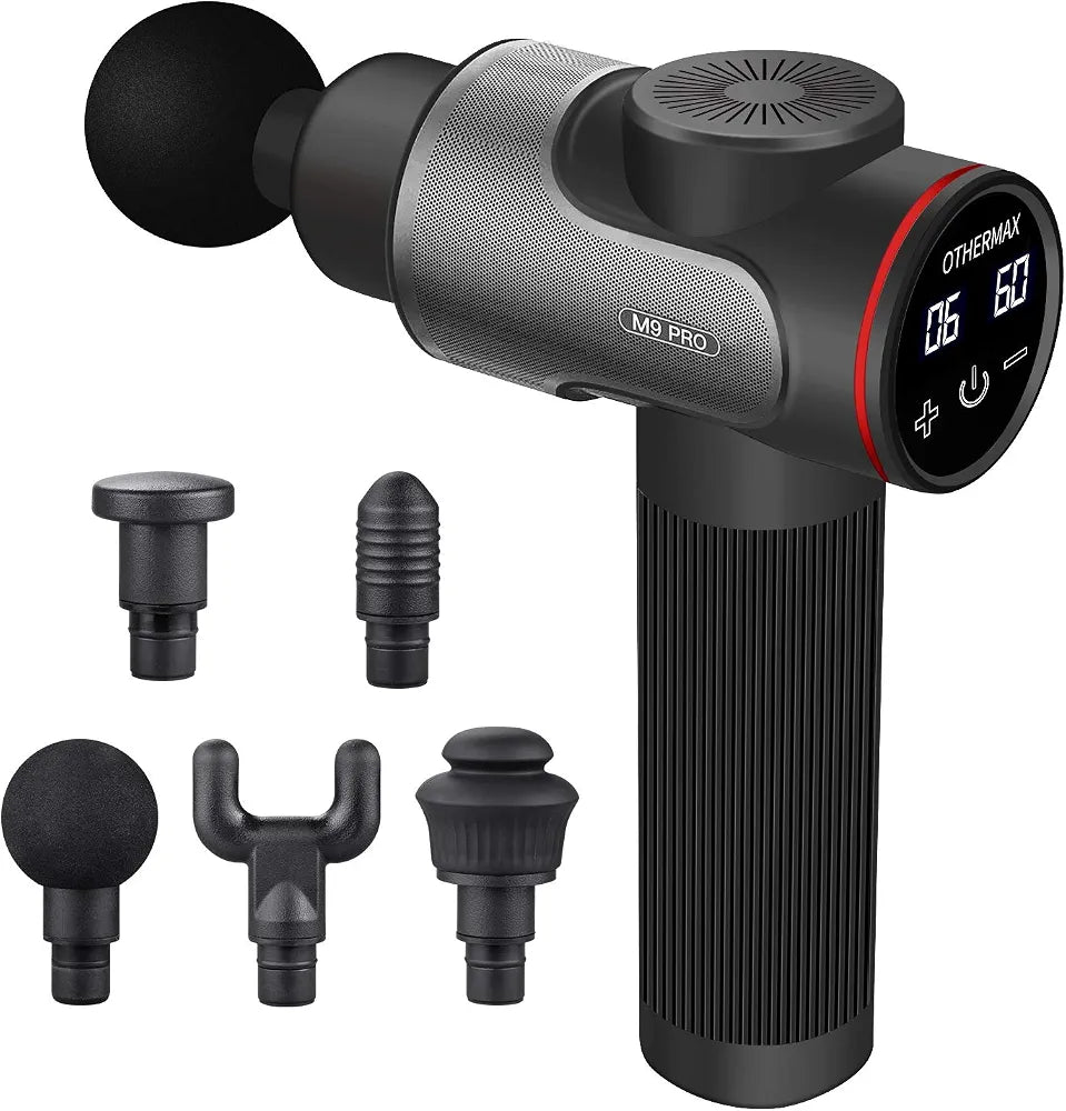 Massage Gun Muscle Massager Deep Tissue Percussion Therapy Gun for Athletes, Handheld Powerful Electric Body Massage Gun for Pain Relief - Cordless Super Quiet Brushless Motor - M9 Pro